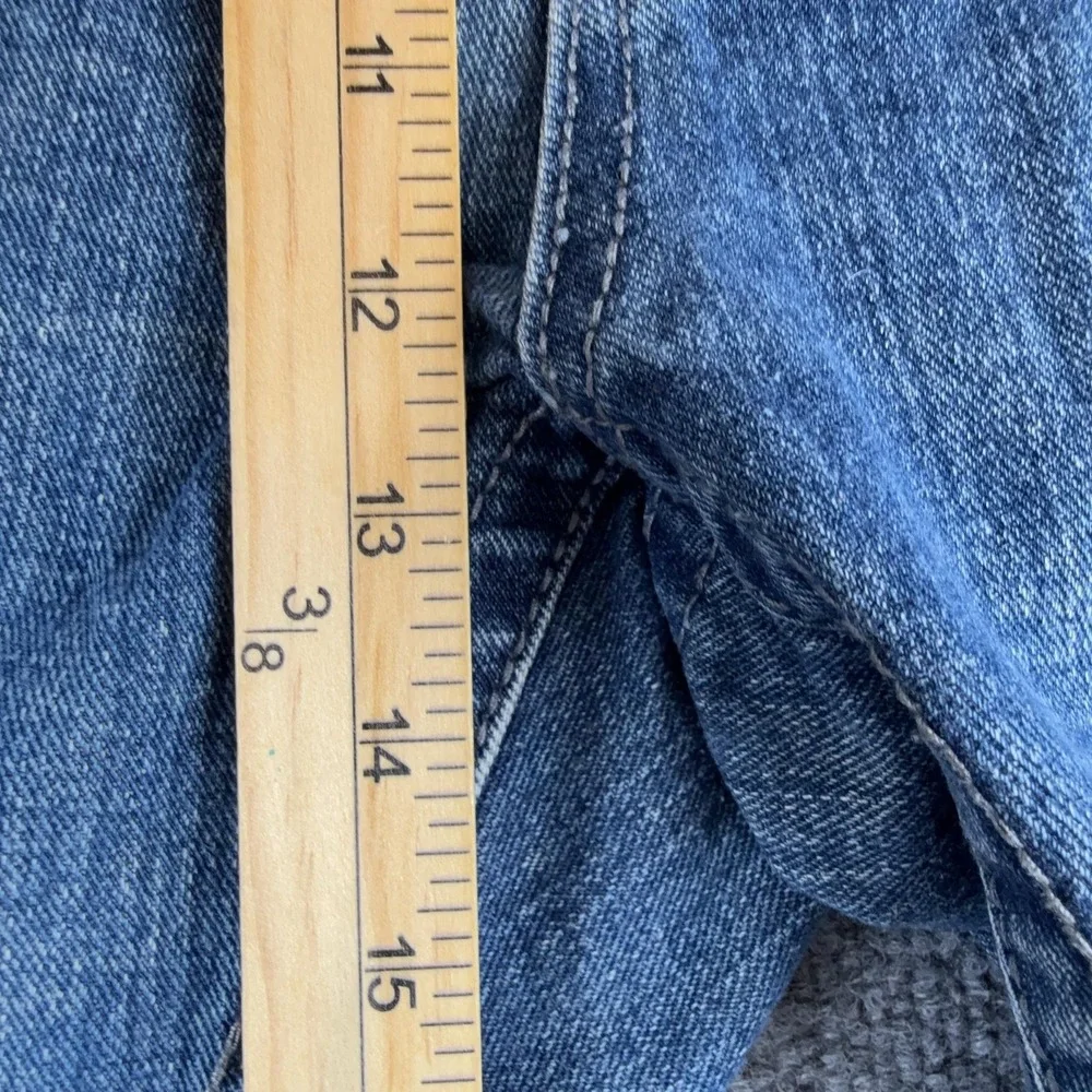 Y2K GS115 Jeans Mens 42x33 Blue Slim Fit Straight Leg Denim Embroidered
